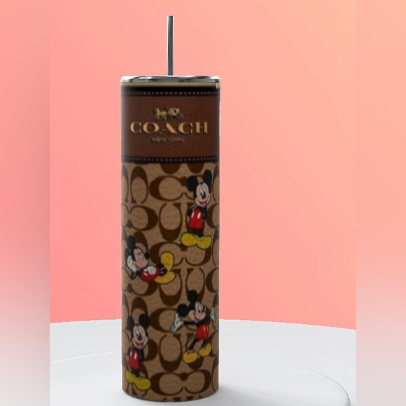Other - Brown  with Mickey 20 oz stainless steel tumbler gift ready NWT